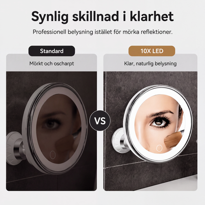 ⏳🔥LIMITED-TIME 50% OFF! ⏰💄10x Magnifying Makeup Mirror with LED Light and Suction Cup – Perfect for Flawless Makeup and Skincare 🔍✨