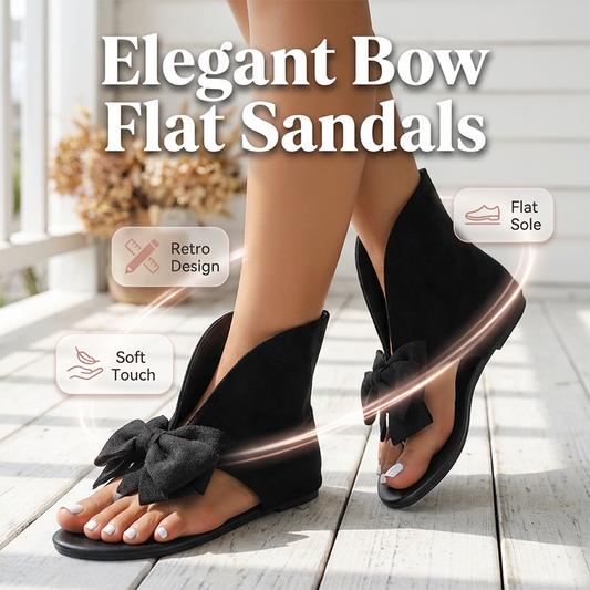 💎 Limited Deal £14.99 ✨Women’s Flat Thong Sandals with Rhinestone Bow Detail