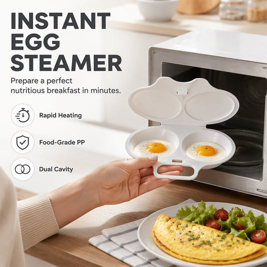 Microwave Egg Cooker – Perfect poached eggs in 2 mins, no oil & splash-proof – Quick, healthy & mess-free breakfast 🌿