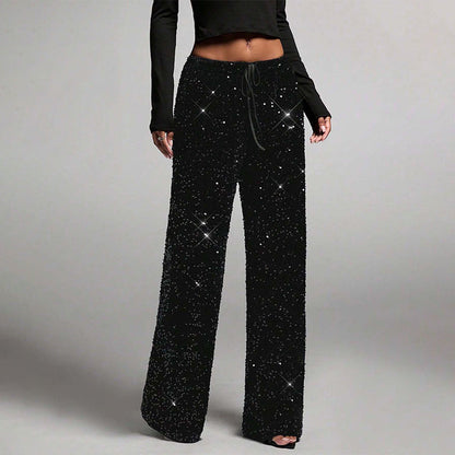 ✨Web Exclusive 70% OFF👖Women’s Sequin Wide-Leg Trousers – Sparkly High-Waist Party Pants for Christmas & Evening Wear