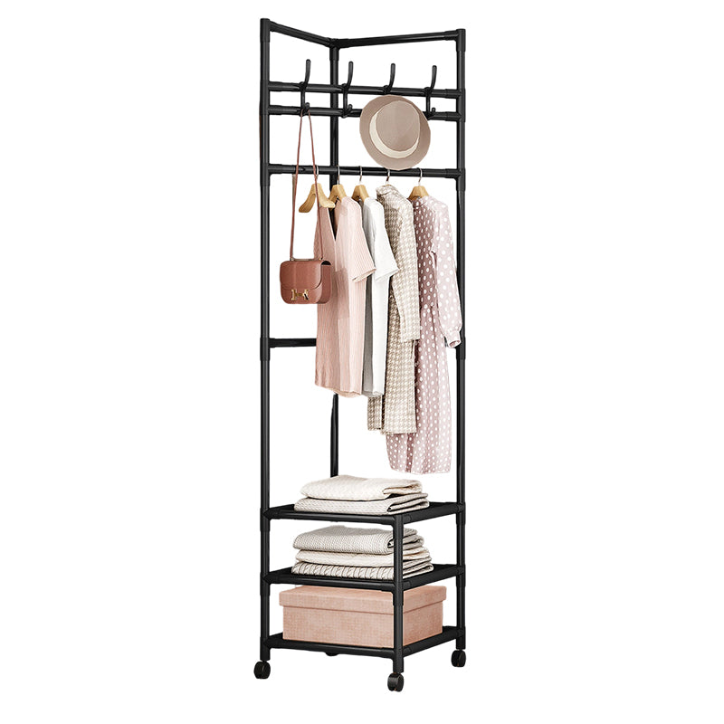🛍️ Limited-Time Drop ⚡🛏️Space-Saving Garment Rack – Slim Folding Clothes Organizer with Storage Shelf