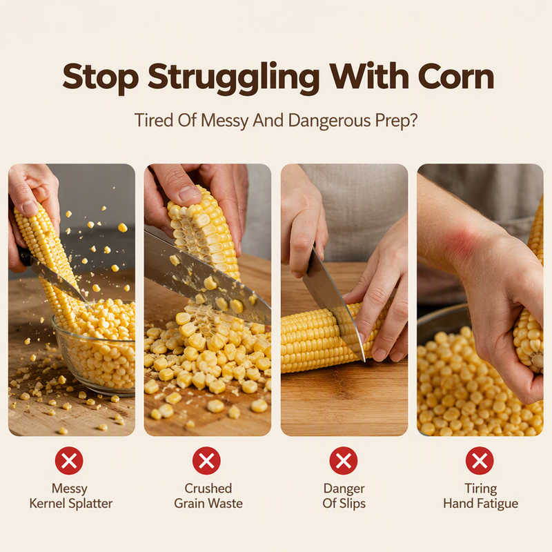 🎁 Perfect Picks - Buy 2 Get 4 Free|6 pcs✨Portable Manual Corn Stripper Tool for Kitchen and Outdoors