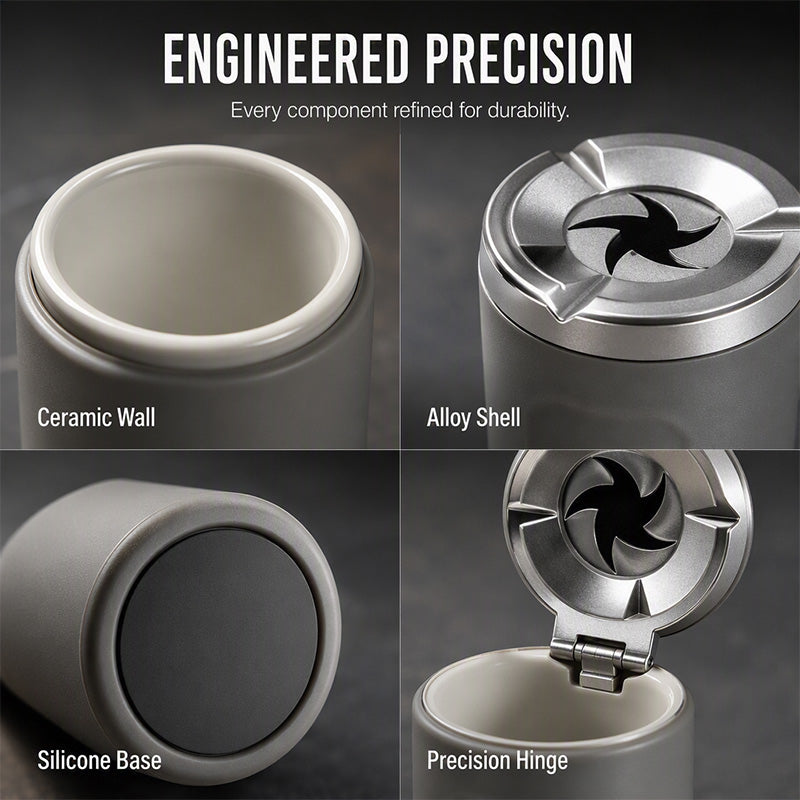 🌀 Rotating Lid Car Ashtray  🖤 Stylish Car Interior Ashtray