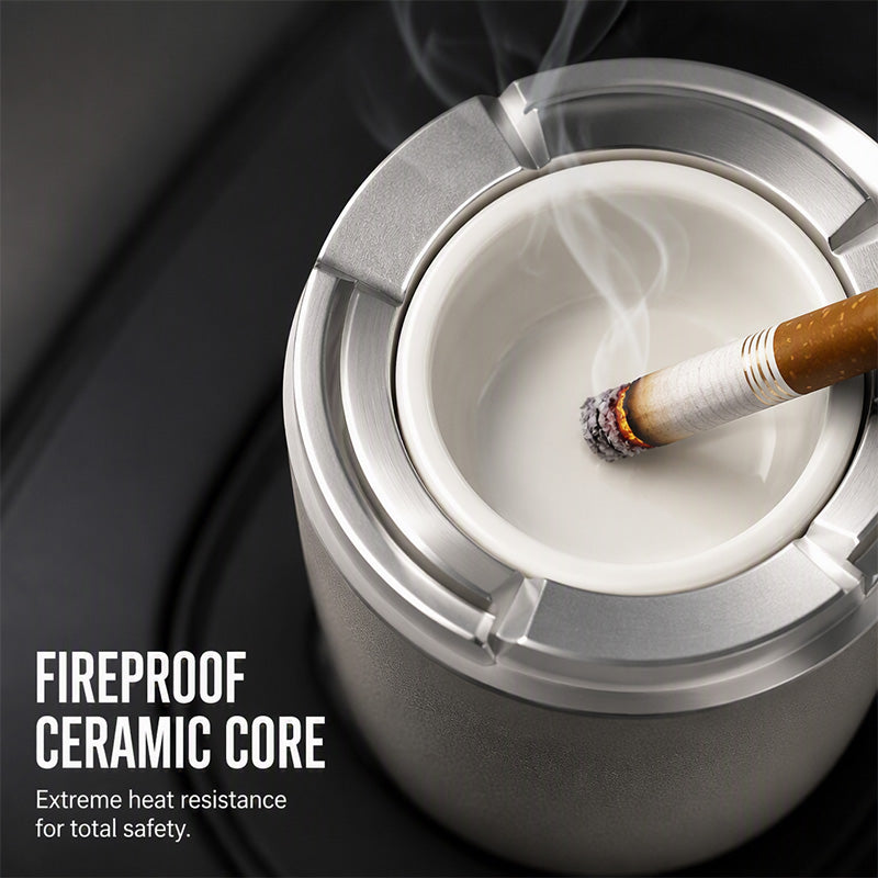 🌀 Rotating Lid Car Ashtray  🖤 Stylish Car Interior Ashtray