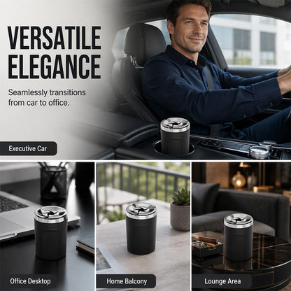 🌀 Rotating Lid Car Ashtray  🖤 Stylish Car Interior Ashtray