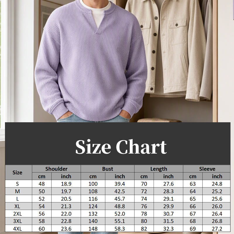 ⌛Limited-Time Offer-Layered Comfort Waffle Tee – Cozy Comfort & Effortless Autumn Style