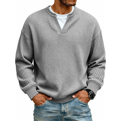 ⌛Limited-Time Offer-Layered Comfort Waffle Tee – Cozy Comfort & Effortless Autumn Style