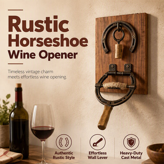 🍷 Vintage Wall-Mounted Horseshoe Wine Opener