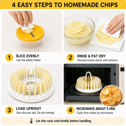 💝 Buy 2 Get 1 Free✨DIY Potato Chip Maker – 2-in-1 Potato Slicer & Crispy Snack Maker for Homemade Chips