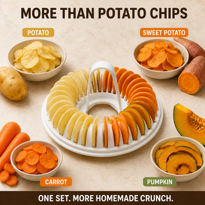 💝 Buy 2 Get 1 Free✨DIY Potato Chip Maker – 2-in-1 Potato Slicer & Crispy Snack Maker for Homemade Chips