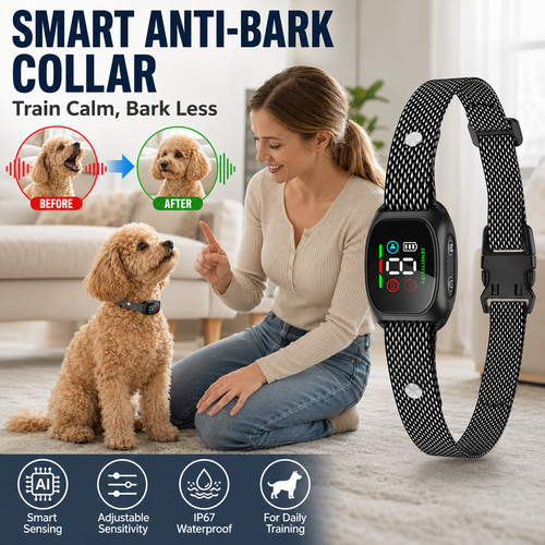 🐶 Smart Anti Bark Collar for Dogs ✨🔇 Safe Automatic Barking Control Training Collar for All Breeds