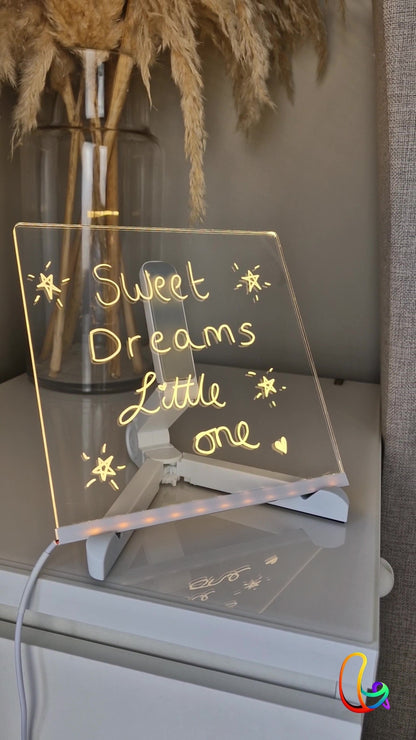 🎅Christmas hot Products 🎨LED Message Board with 7-Color Pens – Reusable Writing & Drawing Board