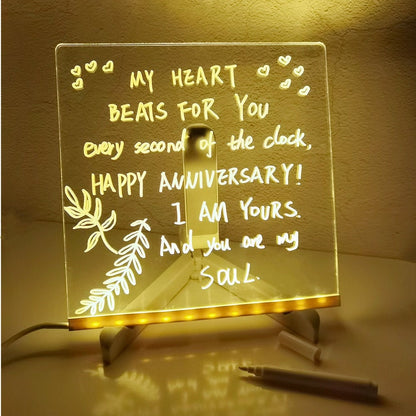 🎅Christmas hot Products 🎨LED Message Board with 7-Color Pens – Reusable Writing & Drawing Board