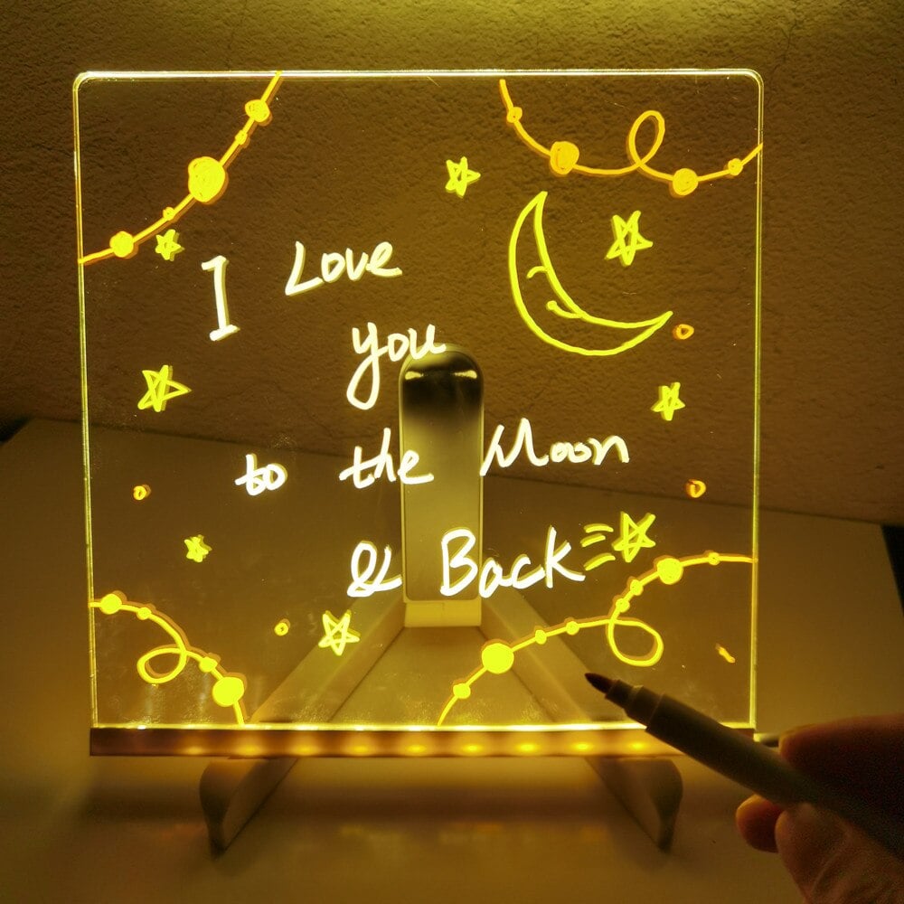 🎅Christmas hot Products 🎨LED Message Board with 7-Color Pens – Reusable Writing & Drawing Board