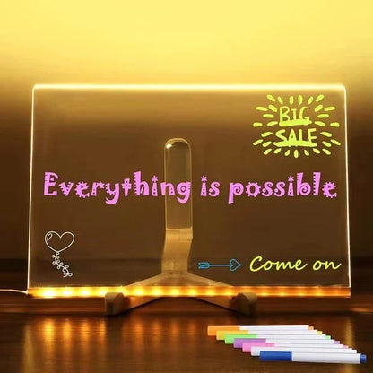 🎅Christmas hot Products 🎨LED Message Board with 7-Color Pens – Reusable Writing & Drawing Board