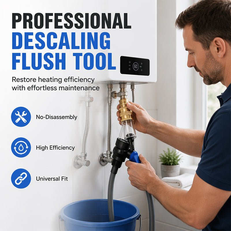 Disassembly-Free Water Heater Cleaning Tool for Gas and Electric Systems