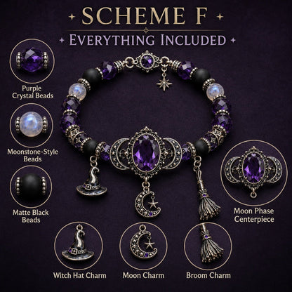 🔮Gothic Purple Rhinestone Halloween Bracelet