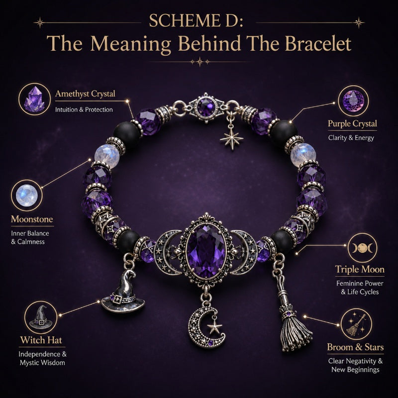 🔮Gothic Purple Rhinestone Halloween Bracelet