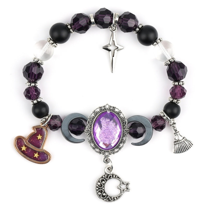 🔮Gothic Purple Rhinestone Halloween Bracelet