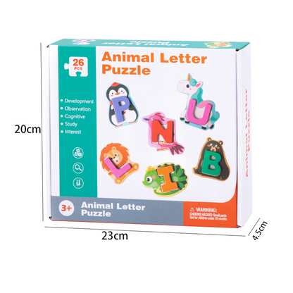 🧸 26-Piece Wooden Letter & Animal Matching Toy – Hands-On Alphabet Mastery, Vibrant Animal Illustrations & Child-Safe Design – Learning Made Fun ✨