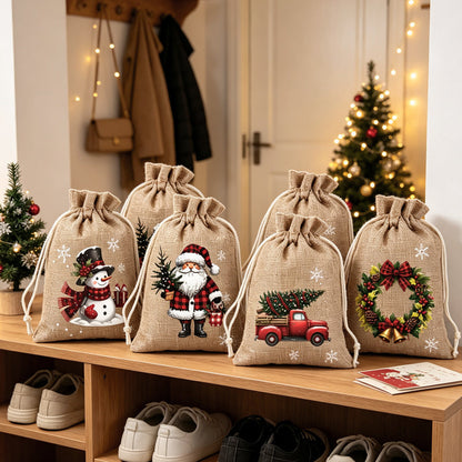 🎄 Holiday Favorites - Buy 3 Pay 2🎁Christmas Drawstring Gift Bags – Reusable Holiday Gift Wrapping Bags for Presents