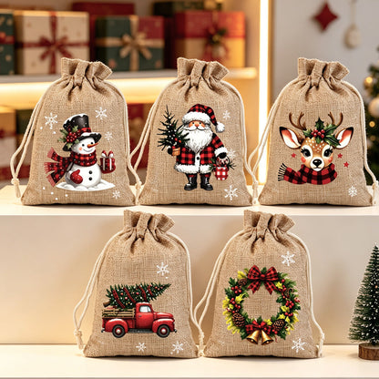 🎄 Holiday Favorites - Buy 3 Pay 2🎁Christmas Drawstring Gift Bags – Reusable Holiday Gift Wrapping Bags for Presents