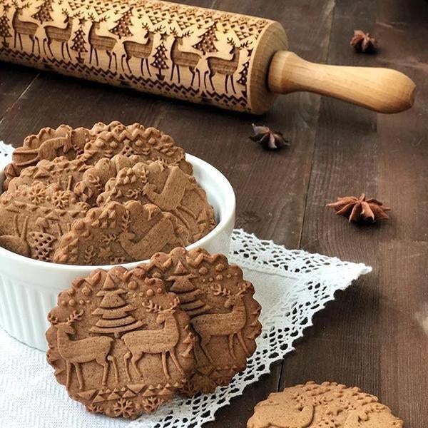🎄Christmas Promotion 50% OFF🎅🍪Adjustable Rolling Pin – Non-Stick Wooden Dough Roller for Baking & Pastry