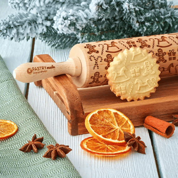 🎄Christmas Promotion 50% OFF🎅🍪Adjustable Rolling Pin – Non-Stick Wooden Dough Roller for Baking & Pastry