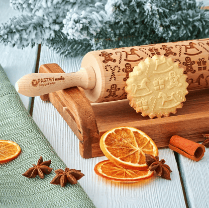 🎄Christmas Promotion 50% OFF🎅🍪Adjustable Rolling Pin – Non-Stick Wooden Dough Roller for Baking & Pastry