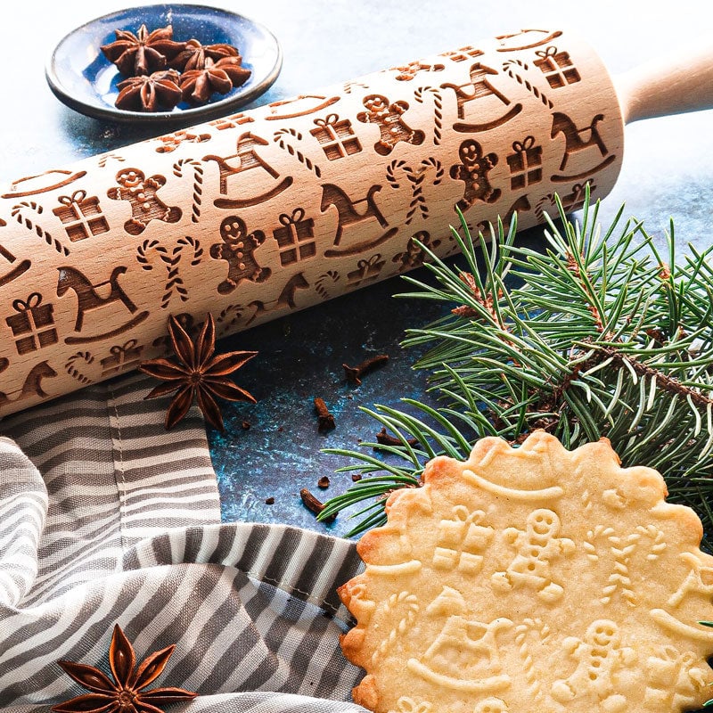 🎄Christmas Promotion 50% OFF🎅🍪Adjustable Rolling Pin – Non-Stick Wooden Dough Roller for Baking & Pastry