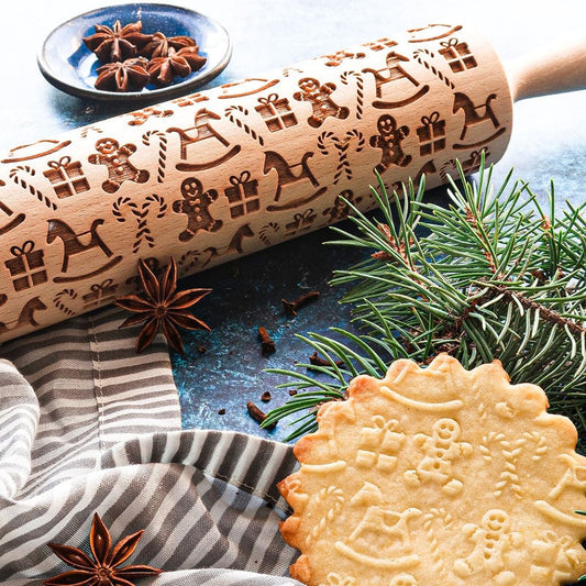 🎄Christmas Promotion 50% OFF🎅🍪Adjustable Rolling Pin – Non-Stick Wooden Dough Roller for Baking & Pastry
