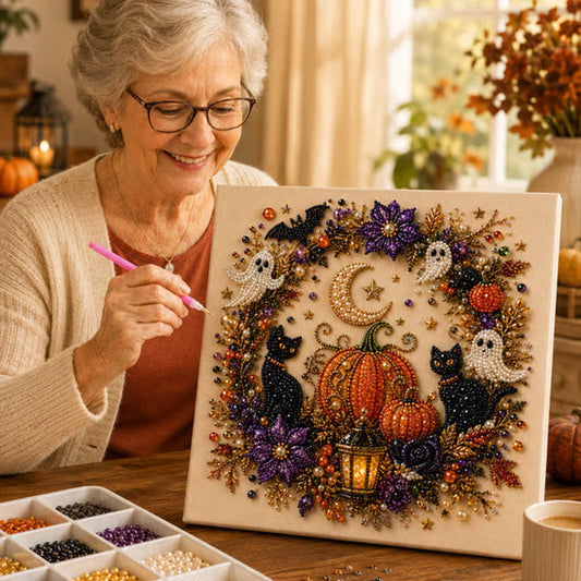 👻Halloween Deal - BUY 3 PAY 2🎃Ghost Pearl Art DIY Kit – Spooky Beaded Craft Decoration