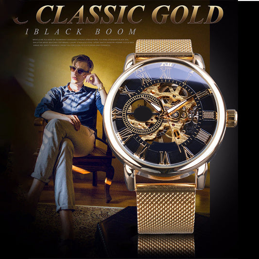 Skeleton Mechanical Watch – Luxury Automatic Stainless Steel Wristwatch