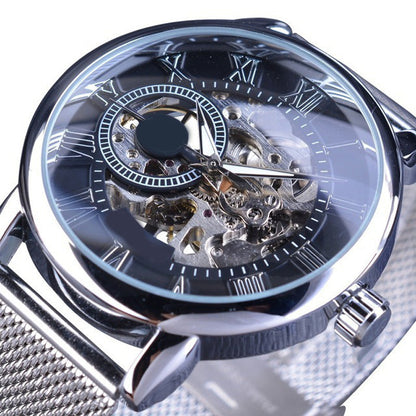 Skeleton Mechanical Watch – Luxury Automatic Stainless Steel Wristwatch