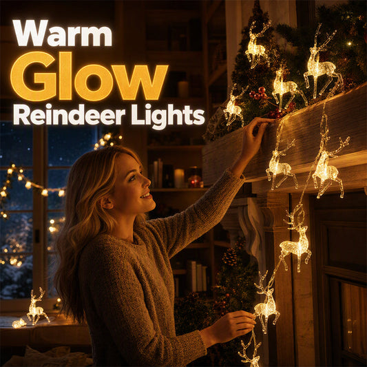 🎄 Holiday Essentials ✨Christmas LED Reindeer String Lights – Festive Outdoor Holiday Decoration