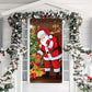 🎅 Christmas Door Cover: Instant Holiday Decor, Santa & Snowman Designs, Fade-Resistant, 90x180cm