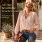👚✨ Women’s Lace Blouse – 🌸 Elegant Loose-Fit Long Sleeve Pullover Top