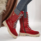 Women's Knit Collar Mid-Calf Boots