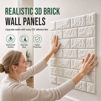 ⚡Flash Sale-Buy 2 Get 1 Free 🧱 Self-Adhesive 3D Brick Wall Panels – Waterproof XPE Foam Wall Stickers for Home Décor