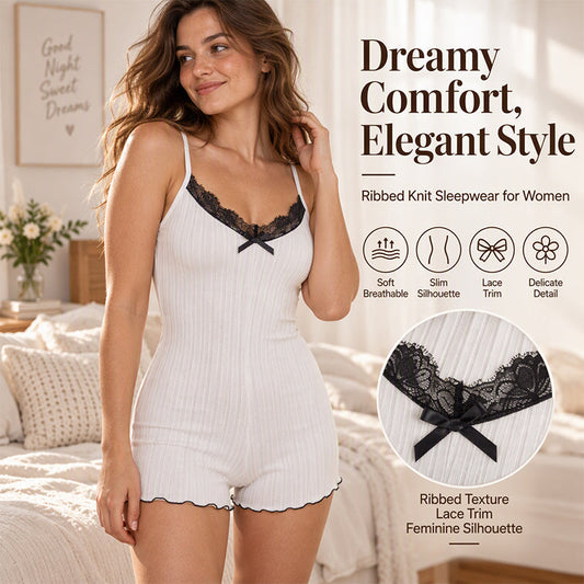 ⏳ Limited-Time Sale Only £9.99 🔥🦋 Women's Butterfly Back Lace Romper – Elegant, Flattering & Comfortable Nightwear