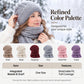 🔥LAST DAY SALE £6.99!!💞✨ Winter’s Sweet Little Luxury | Clever All-in-One Knit Hat & Scarf Set 🤍❄️ Soft twisted knit, keeps head and neck cosy without bulky layers🧣