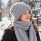 🔥LAST DAY SALE £6.99!!💞✨ Winter’s Sweet Little Luxury | Clever All-in-One Knit Hat & Scarf Set 🤍❄️ Soft twisted knit, keeps head and neck cosy without bulky layers🧣