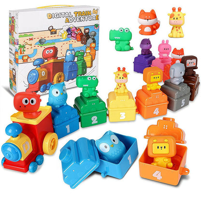 🚂Xmas Sale - 50% OFF✨ 2-in-1 Learning Train Toy Set – Interactive Educational Railway Toy for Toddlers