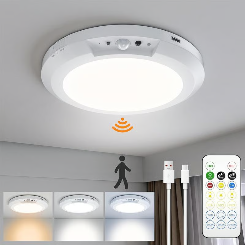 🔥⏳LAST DAY SALE ONLY ￡13.99!!💡3-Mode Motion Sensor Ceiling Light – Rechargeable, Magnetic, Wireless