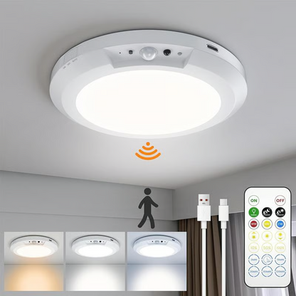 🔥⏳LAST DAY SALE ONLY ￡13.99!!💡3-Mode Motion Sensor Ceiling Light – Rechargeable, Magnetic, Wireless