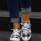 2021 Women's Lace-up Check Denim Canvas Sneakers