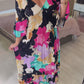 2023 Floral Print Ruffle Hem Maxi Dress（Buy 2 free shipping）
