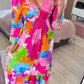 2023 Floral Print Ruffle Hem Maxi Dress（Buy 2 free shipping）