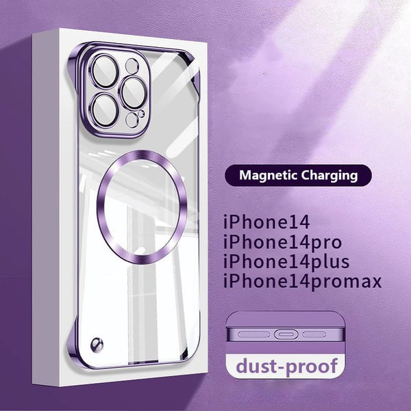 Transparent Frameless Ultra Thin Magnetic Charging Case for iPhone-1