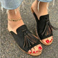 2021 Womens Tassels Open Toe Flats Slides